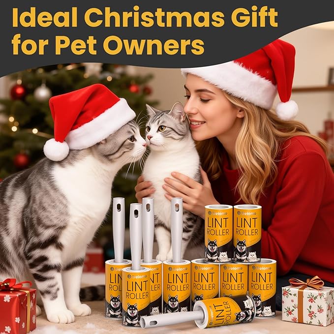 DELOMO Lint Roller 1,000 Sheets (5 Rollers + 5 Refills) - Lint Rollers for Pet Hair Extra Sticky, Mega Value Pet Hair Removal Tool for Clothes/Couch/Furniture/Car - Ideal Home Gift for Pet Owners