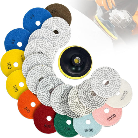 Diamond Polishing Pads Set 7 Inch Tile Wet Dry Polishing Pads Kit