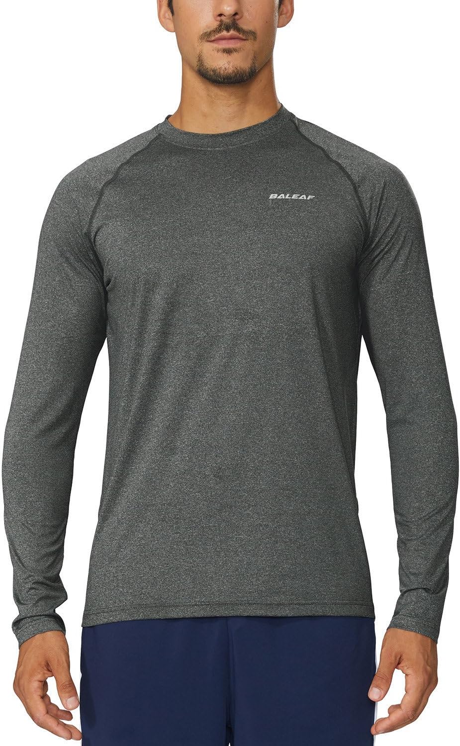 Men's Long Sleeve Running Shirts Athletic Lightweight Quick Dry Tops