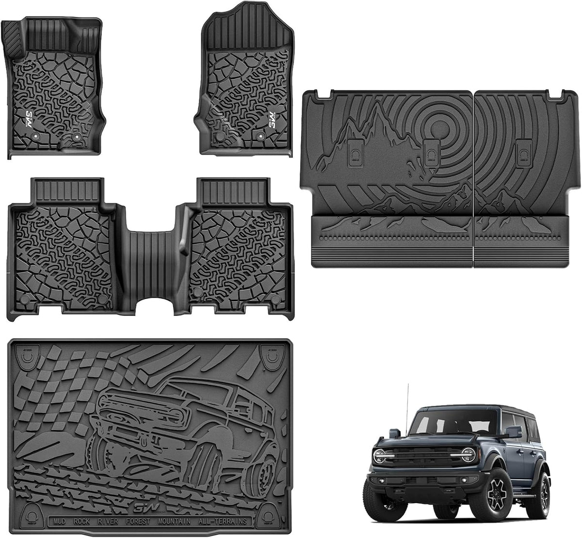 Full Protection Mats for Bronco 4 Door 2021-2026 2027