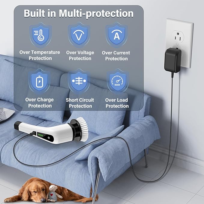 5V USB C Electric Spin Scrubber Charger Replacement Fit for YKYI, for Bomves Cordless Cleaning Brush, Power Cord AC Adapter for Keimi, for Leebein, for Highyes, for TUYU Power Shower Cleaner Scrubber