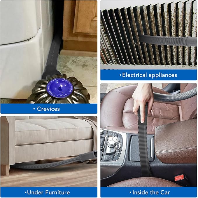 Sealegend Upgrade Dryer Vent Cleaner Kit Vacuum Hose Attachment Compatible with Most Vacuum Cleaner, Quickly Lint Remover Cleaning Supplies, 31.5 Inch, Dark Gray