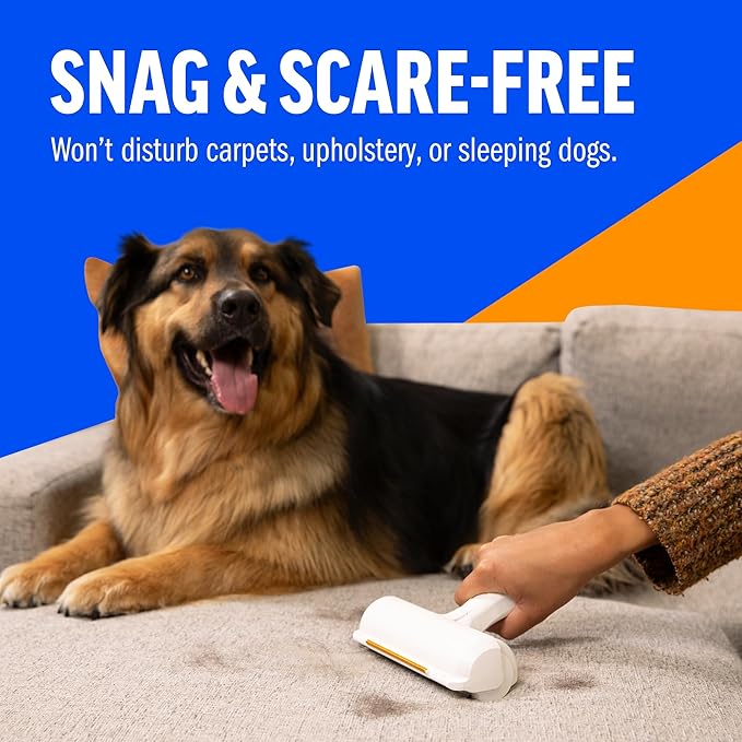 ChomChom Roller & Rake – Reusable Pet Hair Removal Roller with Rake Attachment for Cat & Dog Fur on Furniture, Couch, Carpet, Car, Rugs, Bedding & More– Portable, Eco-Friendly
