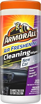 Armor All Car Interior Cleaner Wipes for Dirt & Dust - Cleaning for Cars & Truck & Motorcycle, New Car, 25 Count, 17952