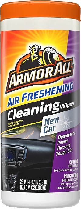 Armor All Car Interior Cleaner Wipes for Dirt & Dust - Cleaning for Cars & Truck & Motorcycle, New Car, 25 Count, 17952