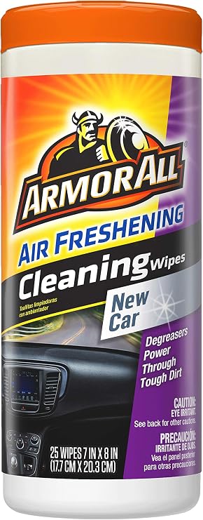 Armor All Car Interior Cleaner Wipes for Dirt & Dust - Cleaning for Cars & Truck & Motorcycle, New Car, 25 Count, 17952