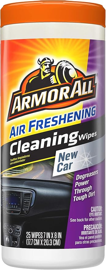 Armor All Car Interior Cleaner Wipes for Dirt & Dust - Cleaning for Cars & Truck & Motorcycle, New Car, 25 Count, 17952