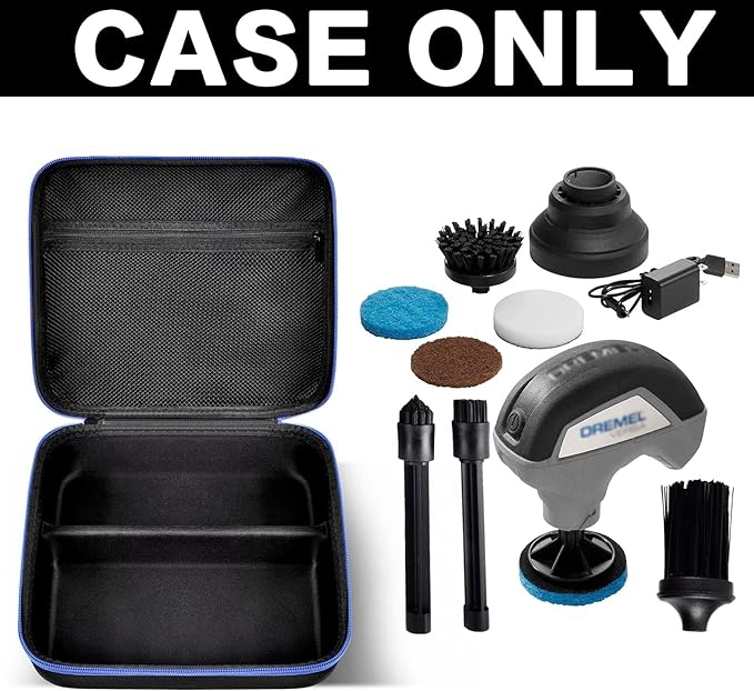 PAIYULE Case for Dremel Versa Power Scrubber Kit Cleaning Tool PC10-07/ PC360-5 Grout Brush, Bathroom Shower Scrub Kitchen & Bathtub Cleaner Holder for More Kinds Spin Scrubbers, Sponge Pads(Box Only)