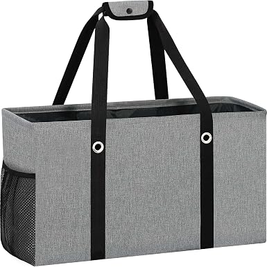 Standing Extra Large Reusable Grocery Bag with Handle, Thirty One Utility Tote Foldable for Shopping and Beach