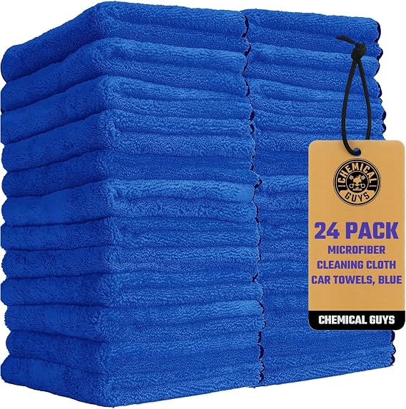Chemical Guys, Professional Microfiber Towels, 16 x 16 in, Blue, 24 Pack