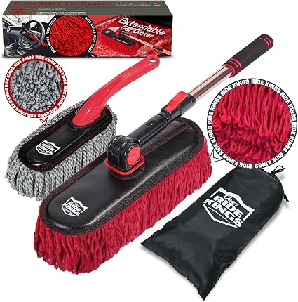Exterior Car Duster & Brush Kit - Loop End, Red Brush