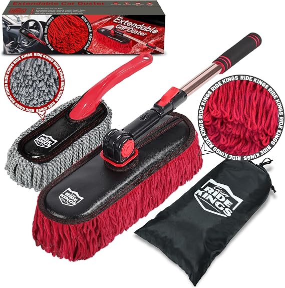 Exterior Car Duster & Brush Kit - Loop End, Red Brush