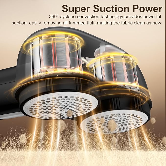 Power Fabric Shaver , Professional Pilling Remover , Dual-Head Electric Lint Remover 2nd Gear Adjustable Speed , 6 Blades Large Fuzz Pill Remover for Clothes Sweater Couch Furniture
