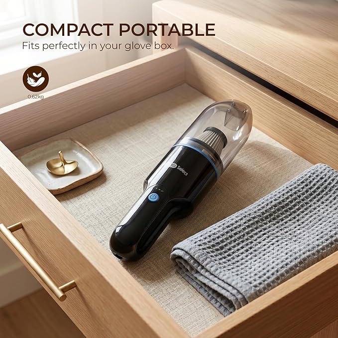 Mini Crumb Vacuum 10000Pa Brushless Motor Rechargeable Cordless Handheld Vacuum, Lightweight Portable Cleaner for Home Car Office Keyboard Sofa Furniture Pet Hair Dust Debris Crevices Tight Spaces