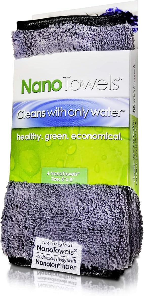 Life Miracle Nano Towels Minis - Amazing Eco Fabric that Cleans Virtually Any Surface with Only Water. Travel Size. No M