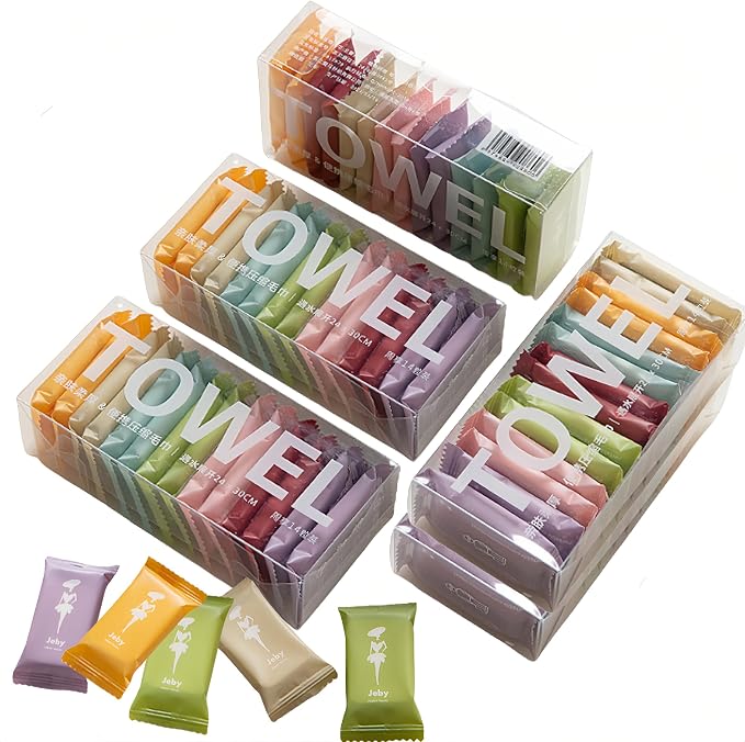 70 Pcs Disposable Compressed Towels Christmas Decorations Travel Towel Tablets for Adults,Portable Travel Wash Cloth for