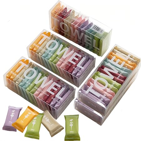 70 Pcs Disposable Compressed Towels Christmas Decorations Travel Towel Tablets for Adults,Portable Travel Wash Cloth for