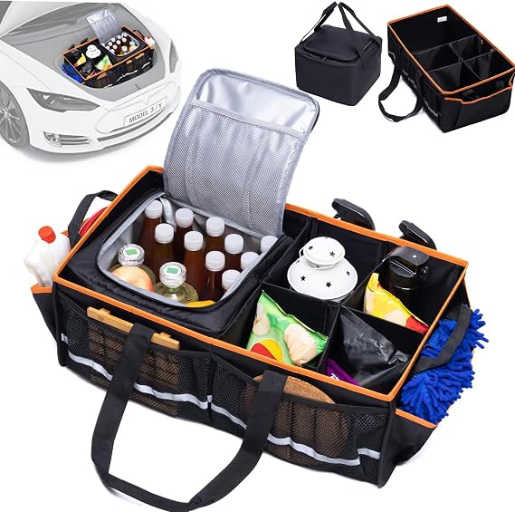 Car Front Trunk Organizer with Cooler Bag for Tesla Model Y Model 3