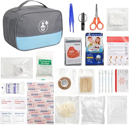 First Aid Kit Bag, 98PCS Small Car Emergency Kits Portable Travel Safety First Aid for Camping Hiking Outdoor Sports Hom