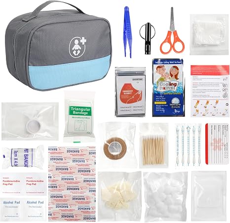 First Aid Kit Bag, 98PCS Small Car Emergency Kits Portable Travel Safety First Aid for Camping Hiking Outdoor Sports Hom