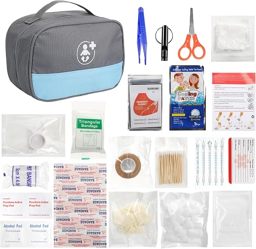 First Aid Kit Bag, 98PCS Small Car Emergency Kits Portable Travel Safety First Aid for Camping Hiking Outdoor Sports Hom