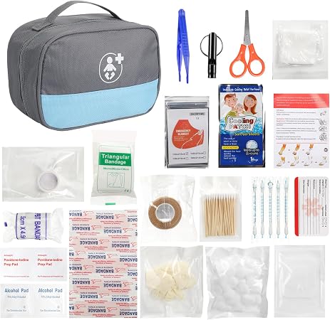 First Aid Kit Bag, 98PCS Small Car Emergency Kits Portable Travel Safety First Aid for Camping Hiking Outdoor Sports Hom