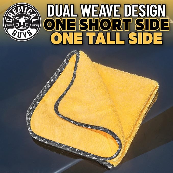 Chemical Guys Professional Grade Premium Microfiber Towels for Cars, Gold, 16" x 16", Ultra-Soft and Scratch-Free Car Detailing Cloths for Trucks, Motorcycles, and More - 3 Pack