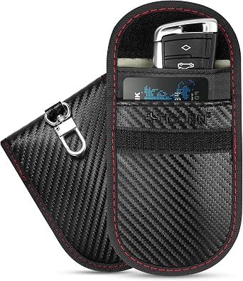 TICONN 2PK Faraday Bags for Car Keys Fob, 3.5''X5.0'' Faraday Cage Protector, Car RFID Signal Blocking, Anti-Theft Pouch