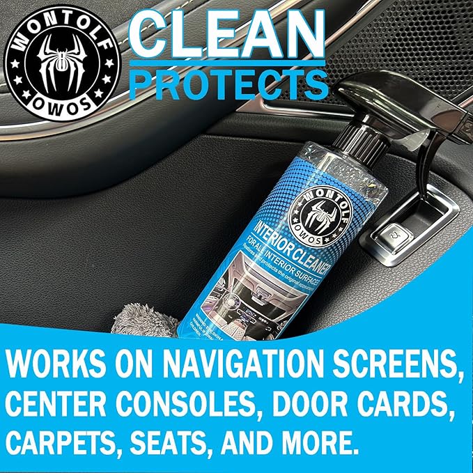 Wontolf Complete Car Wash Cleaning Kit, Car Interior Detailing Kit with Car Wash Soap, Interior Detailing Cleaner, Wheel Cleaner, Wheel Brush, Dying Towel, for Cars Trucks RVs SUVs