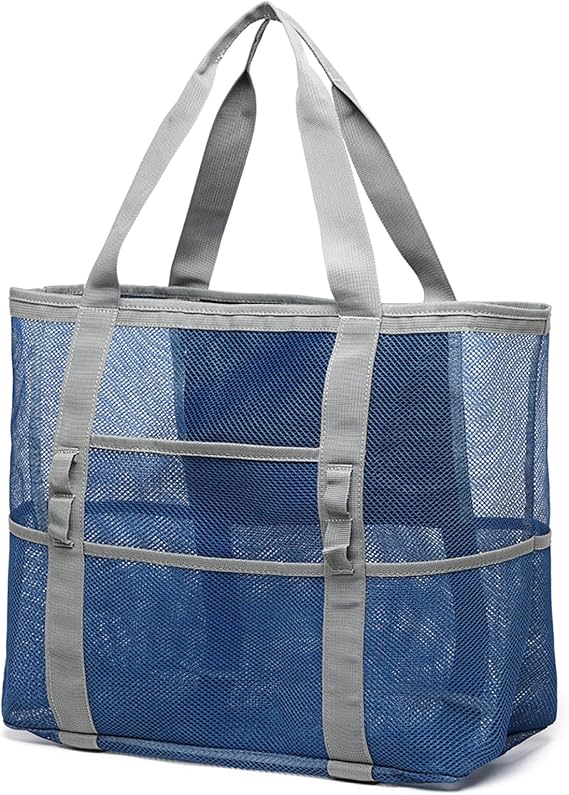 F-color Mesh Beach Bag Family - Large Travel Tote Bag for Beach Pool Cruise