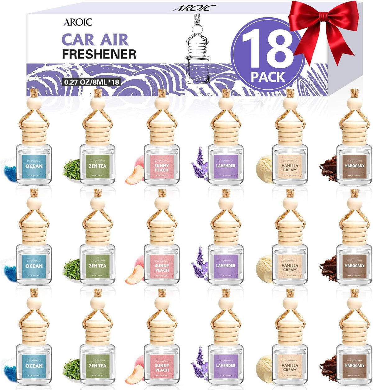 Car Air Freshener,18 Pack Long Lasting Hanging Air Freshener Diffuser