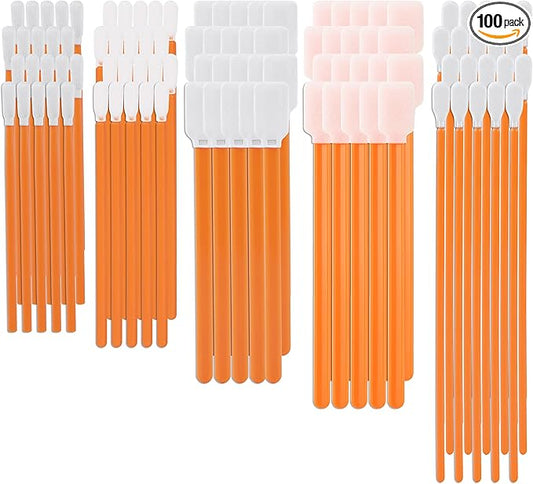 AAwipes Cleaning Swab Kit Mixed Microfiber and Foam Swab Sticks (5 Types, Total 100 Packs) for Printer, Gun, Optics Lens, Camera, Arts and Crafts, Automotive Detailing (FAC501)