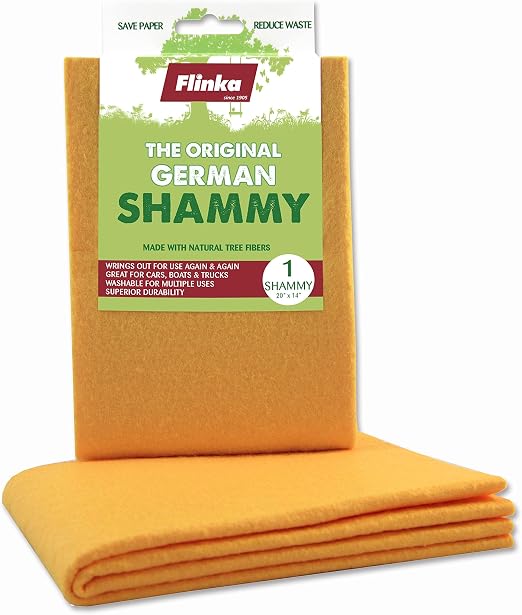Flinka The Original Reusable Shammy Cloth 20" x 14" - Super Absorbent Chamois Towel - Great for Cars, Boats, Trucks, and