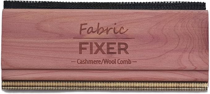 Cashmere Pill Remover Comb with Natural Cedar Wood Handle (Double Edge Design) Wool Sweater Fuzz Comb & Fabric Pilling Remover for Delicate Clothing