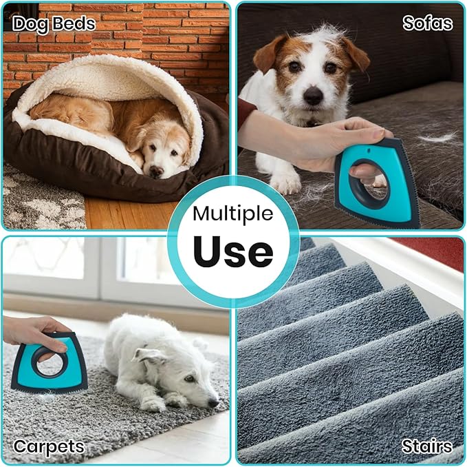 MAVRIZ Mini Pet Hair Removal Tool, Rubber Blade Dog Hair Remover for Car, Carpet, Furniture - Reusable Lint Brush Fur Remover