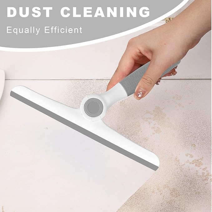 NBGYTECH Window Squeegee Household Cleaning Scraper Handheld Squeegee for Shower Glass Door Mirror Car Windshield (White Plastic Handle)
