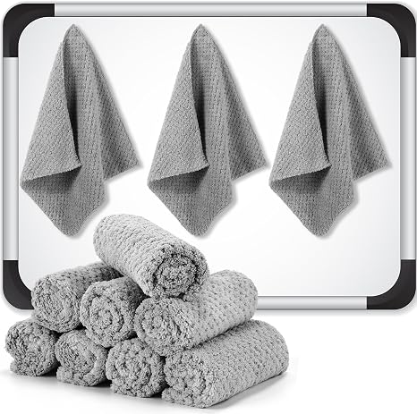 Fanfanwin 8 Pcs 10" x 10" Magnetic Cleaning Cloth Dry Erasers for White Boards Extra Strong Magnetism Microfiber Eraser 