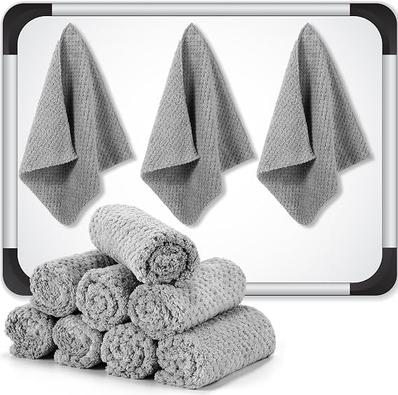 Fanfanwin 8 Pcs 10" x 10" Magnetic Cleaning Cloth Dry Erasers for White Boards Extra Strong Magnetism Microfiber Eraser 