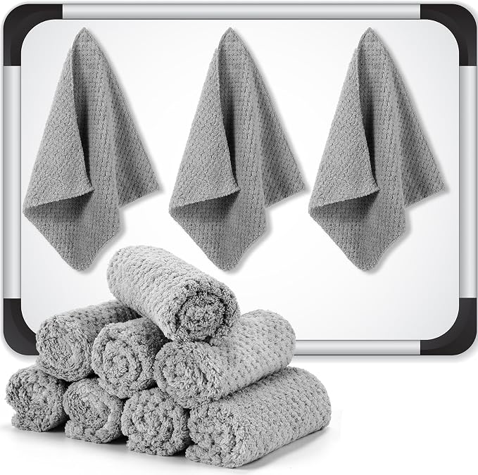 Fanfanwin 8 Pcs 10" x 10" Magnetic Cleaning Cloth Dry Erasers for White Boards Extra Strong Magnetism Microfiber Eraser 