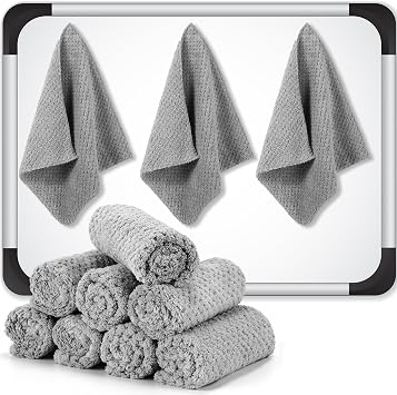 Fanfanwin 8 Pcs 10" x 10" Magnetic Cleaning Cloth Dry Erasers for White Boards Extra Strong Magnetism Microfiber Eraser 