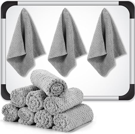 Fanfanwin 8 Pcs 10" x 10" Magnetic Cleaning Cloth Dry Erasers for White Boards Extra Strong Magnetism Microfiber Eraser 
