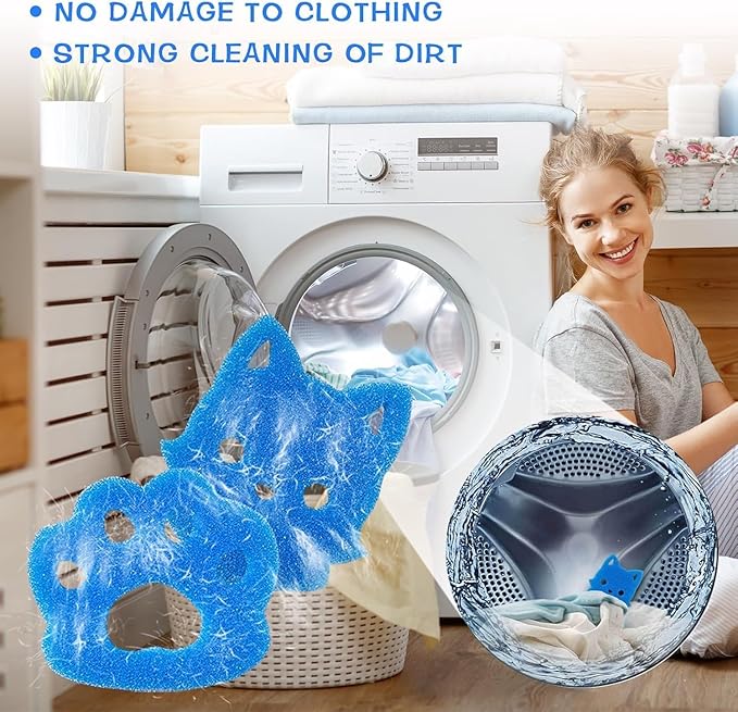 Reusable Pet Hair Remover, Effective Cat and Dog Hair Collector for Washing Machine and Dryer Fluff and Fur Remover for Clothing, Bedding, Safe and Durable, Fits All Fabrics (6)