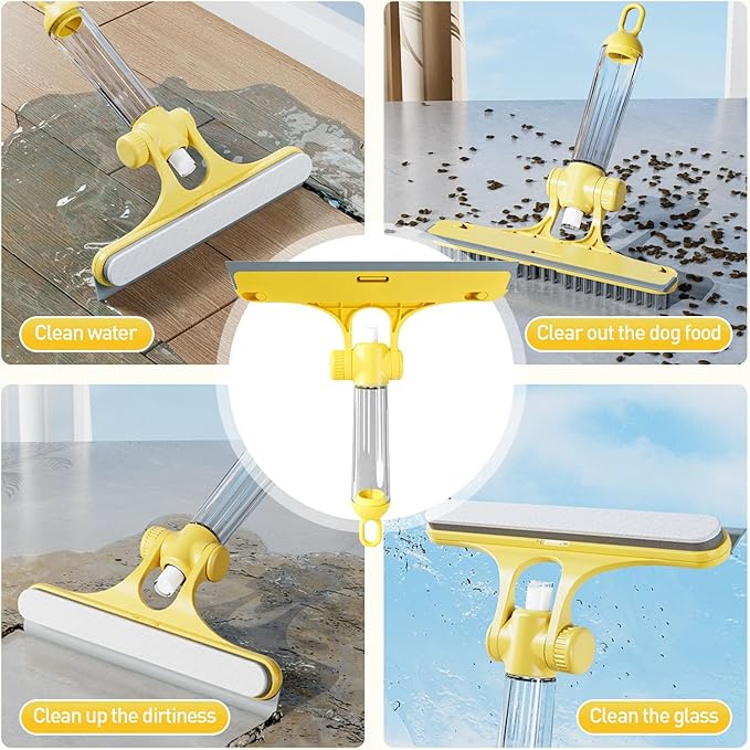 3 in 1 Window Cleaning Scraper, 2025 New All-Purpose Cleaner Spray Squeegee for Car Home Kitchen Window,3 in 1 Spray Window Squeegee Cleaner Scraper (White)