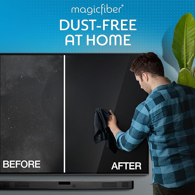 MagicFiber Extra Large Microfiber Cleaning Cloth - Premium Cloth for TV Screens, Windows, Mirrors, Glasses, Lenses, VR, Computers, Monitors, & More