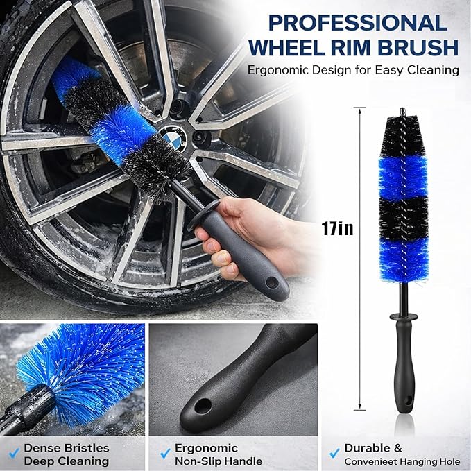 26Pcs Car Detailing Kit, Car Detailing Brush Set, Auto Detailing Drill Brush Set, Car Detailing Brushes, Car Wash Kit, Car Accessories For Men, Car Cleaning Tools Kit for Interior, Exterior, Wheels