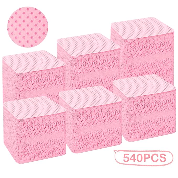 Lint Free Nail Wipes, 540PCS Nail Supplies Nail Polish Remover Wipes, Super Absorbent Soft Nail Wipes for Fingernail Polish Remover and Eyelash Extension Wipes for Nail Art