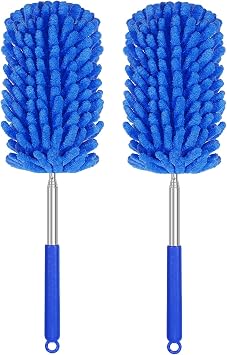 Hand Duster for Cleaning, 360° Bendable Duster with Telescoping Extension Pole, Extendable Washable Mini Dusters for Hom