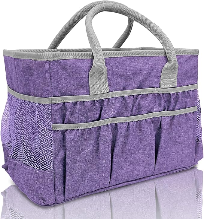 Cupohus Craft Organizer Tote Bag – Foldable Large Capacity Supply Storage Bag – Use as Baby Diaper Organizer, Craft Supp