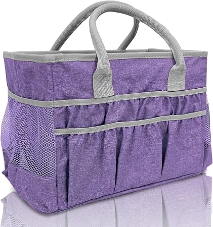 Cupohus Craft Organizer Tote Bag – Foldable Large Capacity Supply Storage Bag – Use as Baby Diaper Organizer, Craft Supp