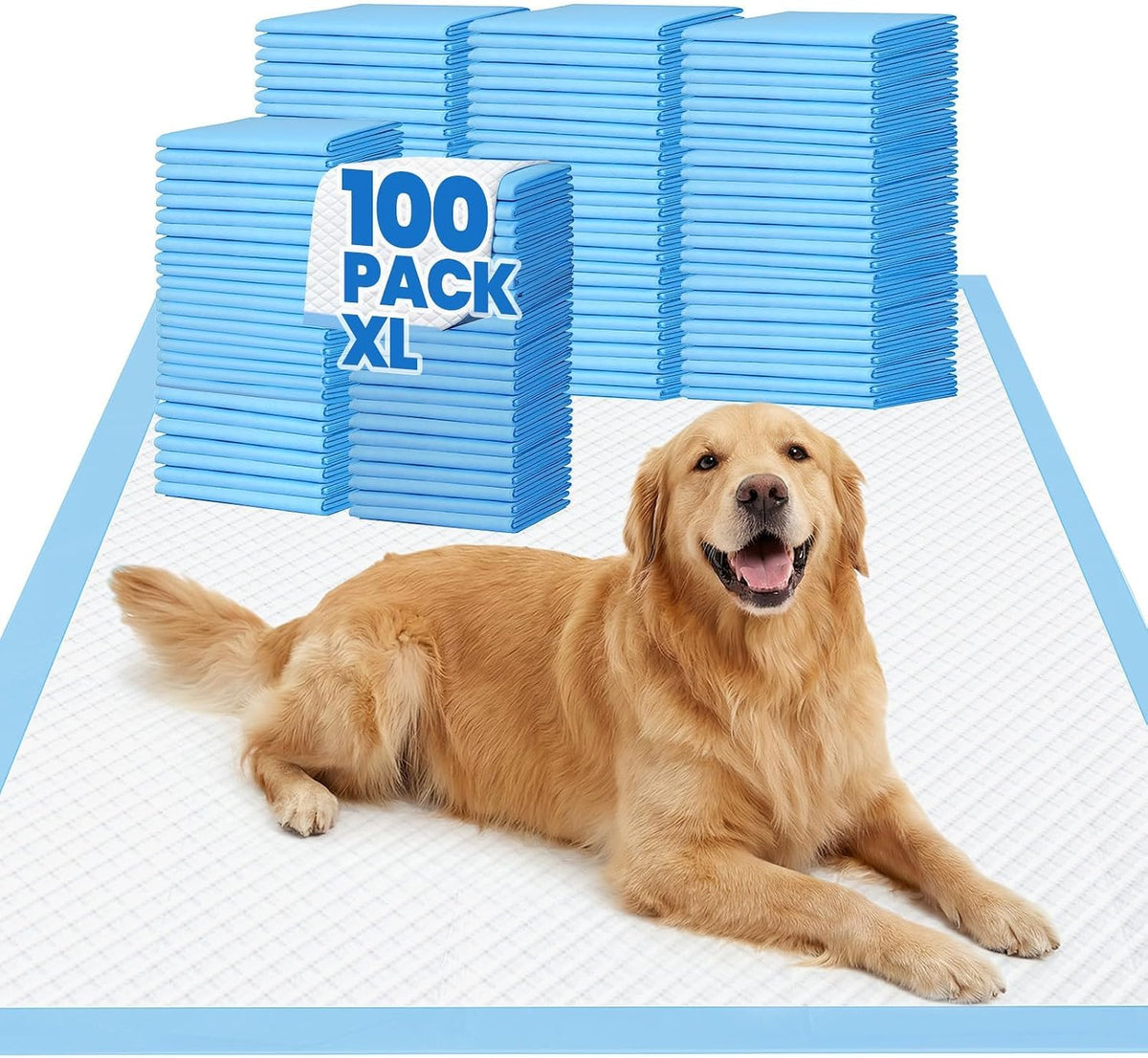 XL 28"x34" Puppy Pads [100-Count] Extra Large Leak-Proof Quick-Dry Disposable Dog Pee Pads for Pet Potty Training, Daily Use Pads, Wee Wee Pads for Dogs and Puppies